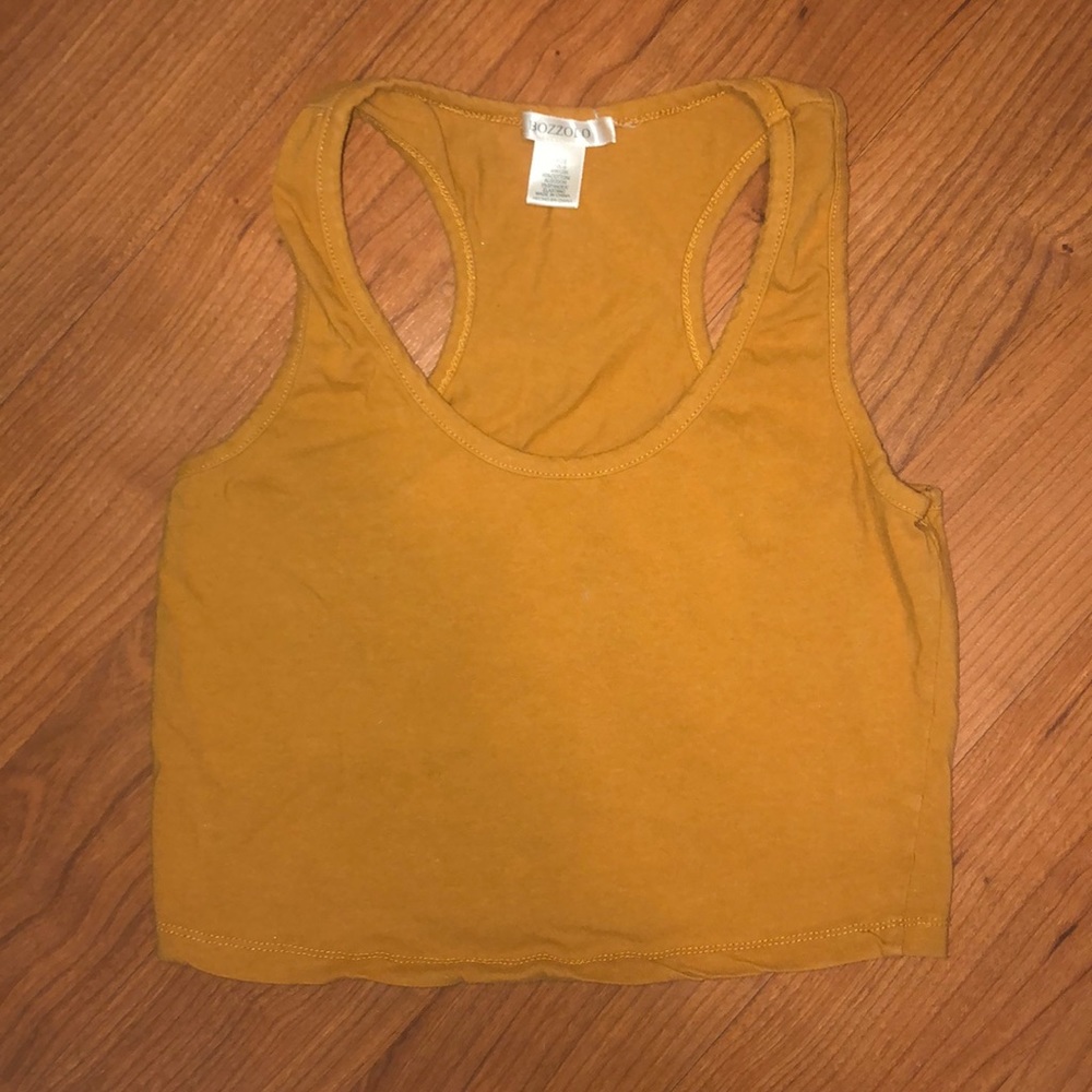 Mustard Yellow Crop Top Tank Top